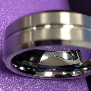 Size 13 silver tungsten band